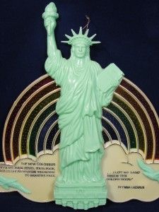 Vintage Statue of Liberty Emma Lazarus Rainbow Celluloid Sun Catcher