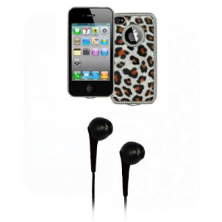 EMPIRE Leopard Luxury Case Cover Black Headphones for Apple iPhone 4
