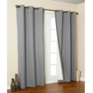 New Thermal Insulated Grommet Top Drapes 80X84 Pewter Gray FREE
