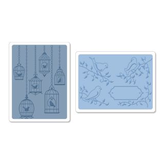  Birdcages 2 Textured Impressions Embossing Folders 2pk 657977