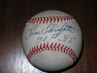 ENOS SLAUGHTER ST LOUIS CARDINALS & HOF GTD AUTHENTIC SIGNED OAL WHITE