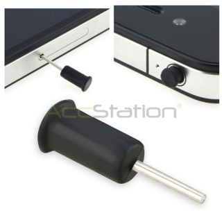 Black Headset Dust Cap with Eject Pin for New iPhone 5 5G 4 4S 4G 3G