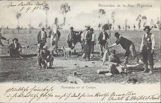 Argentina Campo Almuerzo En El Campo 1905