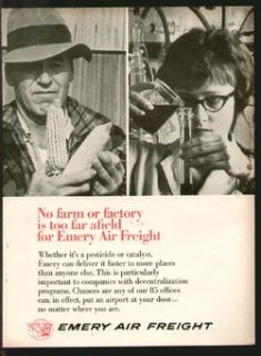 Emery Air Freight 1966 Farm or Factory Original Print Ad