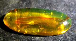 Dominican Crystal Clear Orange Green Amber Oval Cabochon 40mm