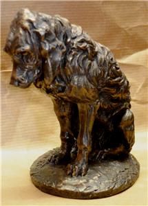 Emmanuel Fremiet Cold Cast Bronze Stray Sad Dog Figure Spaniel Rescue