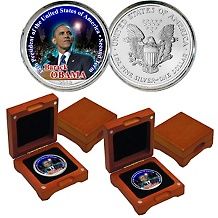 Barack Obama 2nd Term Colorized 4 Coin Collection