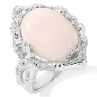 Jewelry Rings Statement Oval Opulent Opaques Pink Opal and White