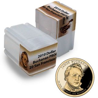 2010 James Buchanan Proof Presidential Dollar Roll