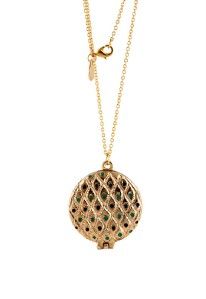 house of harlow peacock locket gold necklace