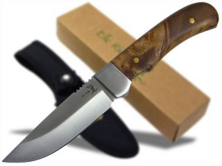 Elk Ridge Fixed Blade Burl Wood Handle Full Tang Hunting Knife w
