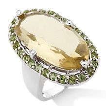 colleen lopez 13 42ct apple quartz peridot silver ring $ 229 90