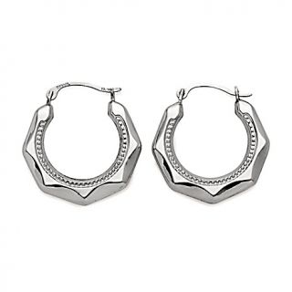Jewelry Earrings Hoop MAJ® 14K White Gold Octagonal Hoop