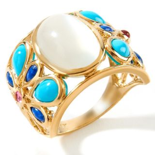 Heritage Gems Moonstone, Turquoise and Gemstone 14K Ring at