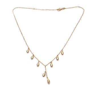  Anthony Jewelry® 10K Gold Teardrop Beaded Bib 16 Necklace