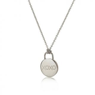 Stately Steel XOXO 20mm Talking Pendant with 17 Chain