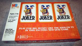   JOKER JOKER GAME BY MILTON BRADLEY board show Barry Enright vintage