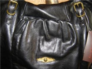 Elliott Lucca Black Leather Sac Bag Tote Purse Handbag