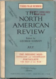 Lot of 2 North American Review 1917 WWI Numbers June July 1917 Issues