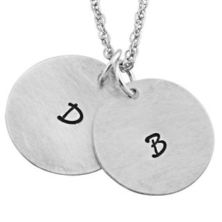  Couples Engraved Initial Charm Pendants with 20 Chain