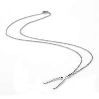  Pendants Novelty Stately Steel Wishbone Charm Cable Link 26 Necklace