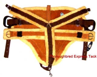 Horse Size Tan Real Suede Bareback Pad Breast Harness Girth Horse Tack