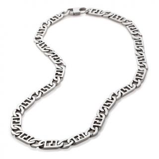  Stainless Steel Fancy Curb Link 24 Necklace