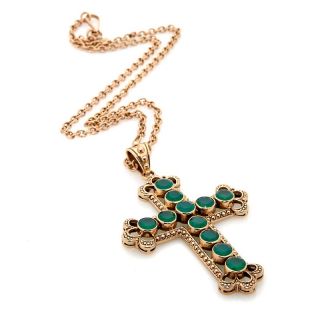 Jewelry Pendants Cross Nicky Butler Gemstone Cluster Bronze Cross