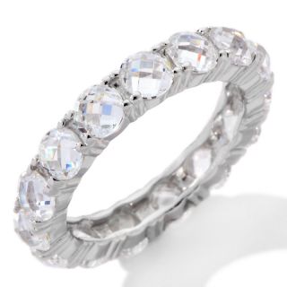 LAURA M. Absolute Checkerboard Cut Sterling Silver Eternity Ring