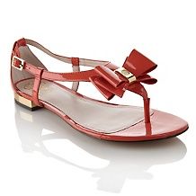 vince camuto harmoni patent leather sandal with bow $ 98 00