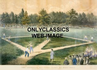  National Game of Baseball Poster Elysian Fields Ball Birthplace