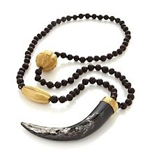 FERN FINDS Black Resin Tusk Pendant with 30 Chain