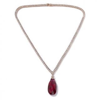 Jean Dousset 32.18ct Absolute™ and Created Ruby 18 Drop Necklace at