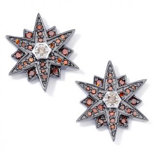 34ct Diamond Sterling Silver Star Stud Earrings