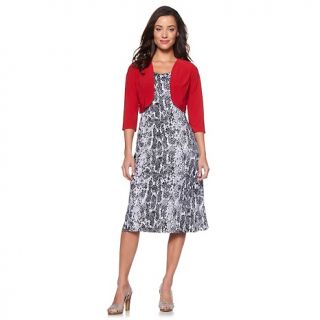Tiana B. Short Sleeve Jersey Dress and Shrug Set