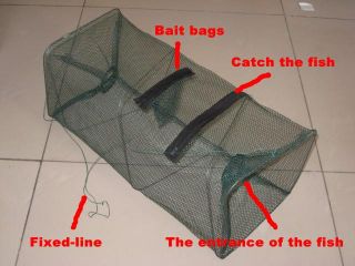 New Crab Fish Crawdad Minnow Fishing Bait Trap Cast DIP Net 19 6 x 8 6