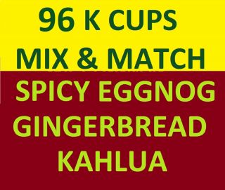  Cups Mix Match Holiday Coffee Kahlua Spicy Eggnog Gingerbread