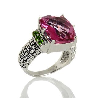 Hilary Joy .18ct Pink Topaz and Chrome Diopside Sterling Silver Basket