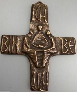   German Benedictine Sculptor Artist Egino Weinert Emmaus Bronze Cross