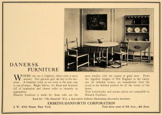 1921 Ad Erskine Danforth Danersk Furniture Dining Table   ORIGINAL