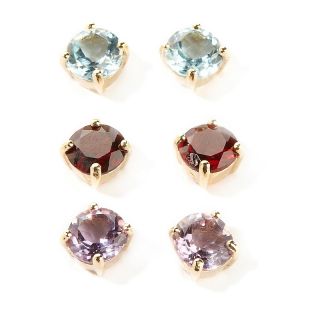  set of 3 round 6mm gemstone stud earrings rating 6 $ 39 95 s h $ 5
