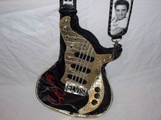 ashley elvis presley guitar black gold purse