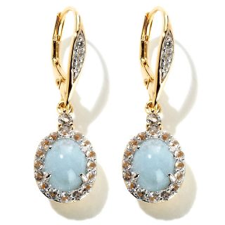 Victoria Wieck Milky Aquamarine Cabochon and White Topaz Frame Drop