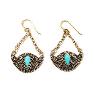 Studio Barse Turquoise Bronze Pendulum Earrings