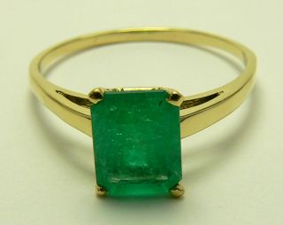 20cts Remarkable Colombian Emerald Emerald Cut Solitaire Ring 14k