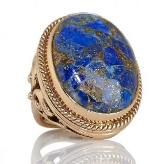 Nicky Butler Lapis with Metal Matrix Bronze Oval Ring