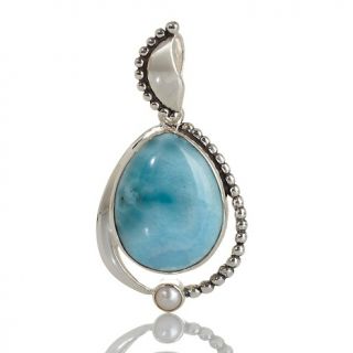  jacobs pear shaped larimar sterling silver pendant rating 52 $ 159