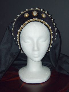 Lady Emma Tudor Renaissance French Hood Headpiece Hat 4 Dress Gown