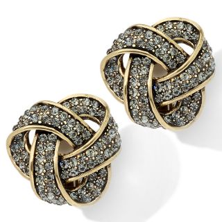 Heidi Daus Forget Me Knot Crystal Button Earrings