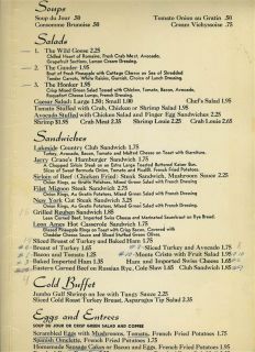the wild goose luncheon menu encino california 1966
